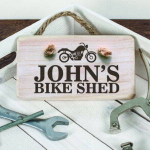 Personalised Wooden Bike Shed Sign
