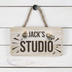 Personalised Wooden Music Studio Sign