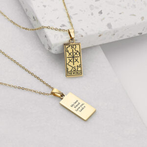 Personalised World Tarot Card Necklace Personalised World Tarot Card Necklace