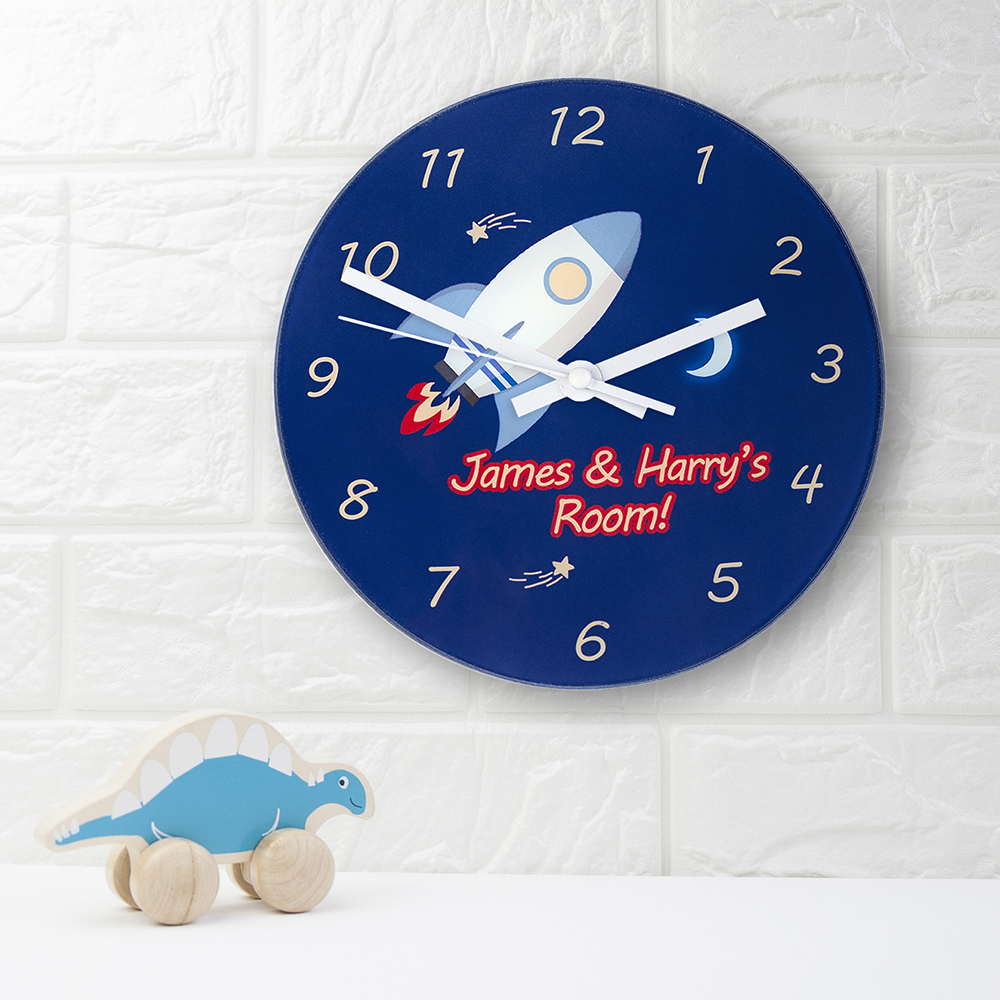 Rocket To The Moon Personalised Wall Clock