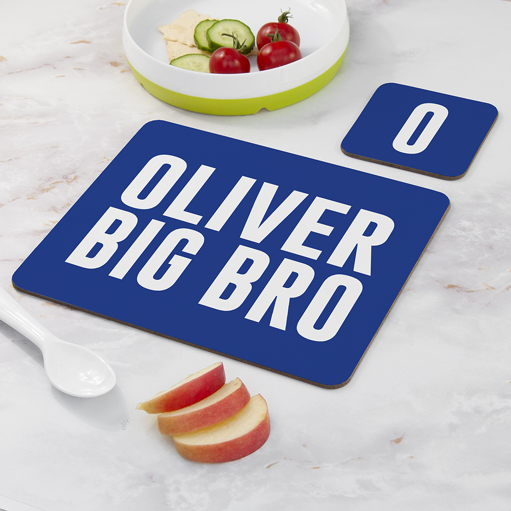 Boy’s Personalised Bro Placemat Set Boy's Personalised Bro Placemat Set