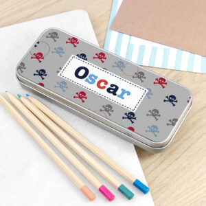Personalised Boy’s Metal Pencil Case Tin Personalised Boy's Metal Pencil Case Tin