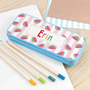 Personalised Melon Pattern Pencil Case Tin