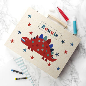 Personalised Kid's Dinosaur Colouring Set