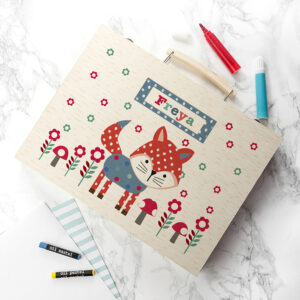 Personalised Kid’s Little Fox Colouring Set Personalised Kid's Little Fox Colouring Set