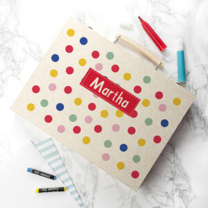 Personalised Kid’s Polka Dot Colouring Set Personalised Kid's Polka Dot Colouring Set