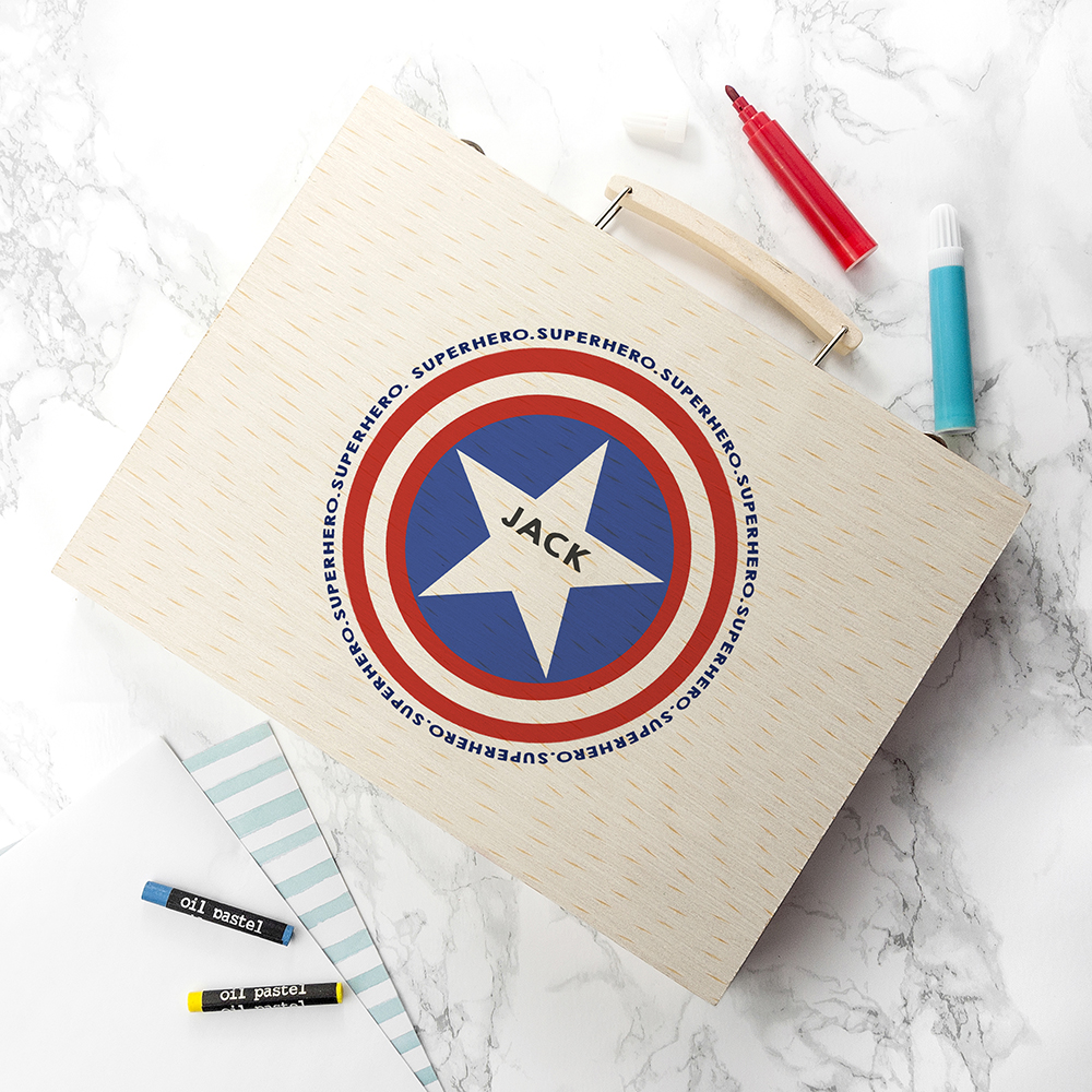 Personalised Kid's Superhero Colouring Set