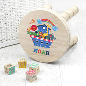 Personalised Kid’s Noah’s Ark Wooden Stool Personalised Kid's Noah's Ark Wooden Stool