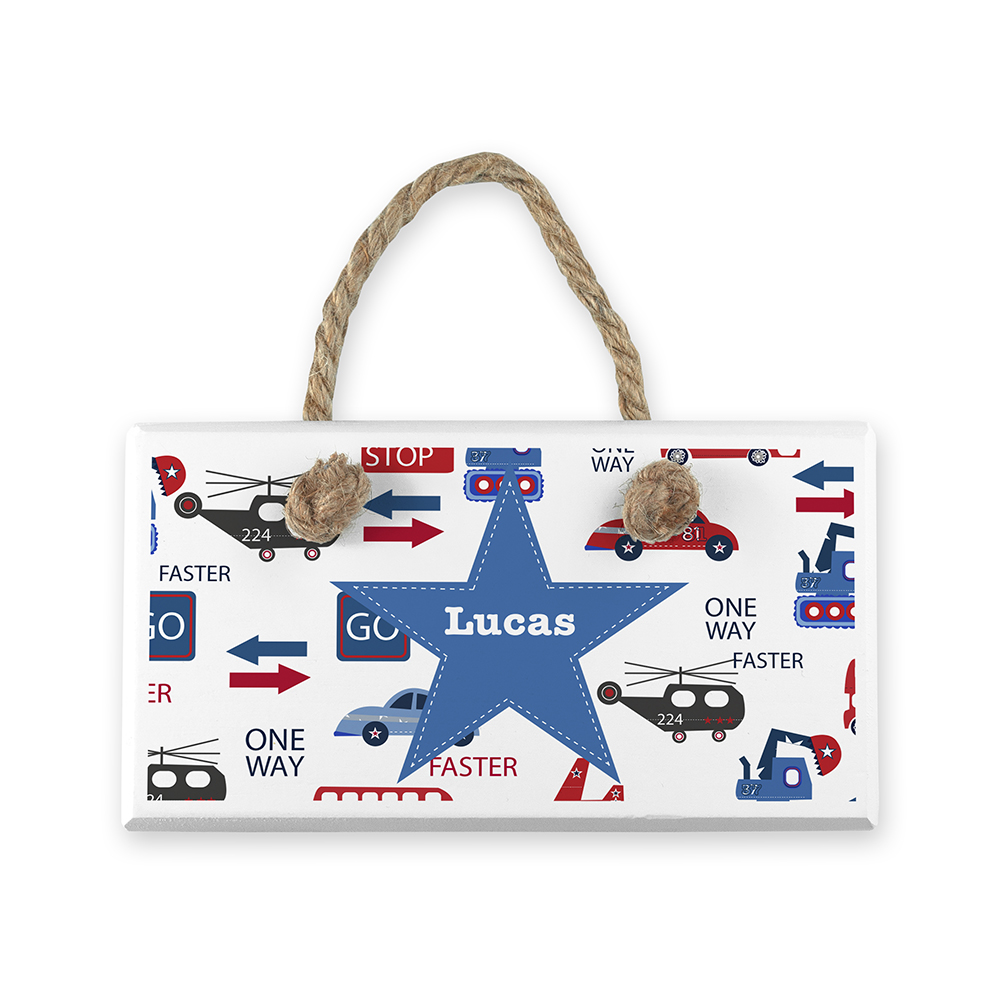 Personalised Kid’s Transport White Door Sign Personalised Kid's Transport White Door Sign