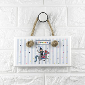 Personalised Kid's Knight White Door Sign