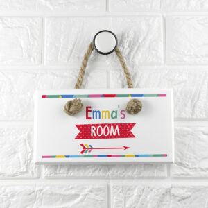 Personalised Kid’s Colourful White Door Sign Personalised Kid's Colourful White Door Sign