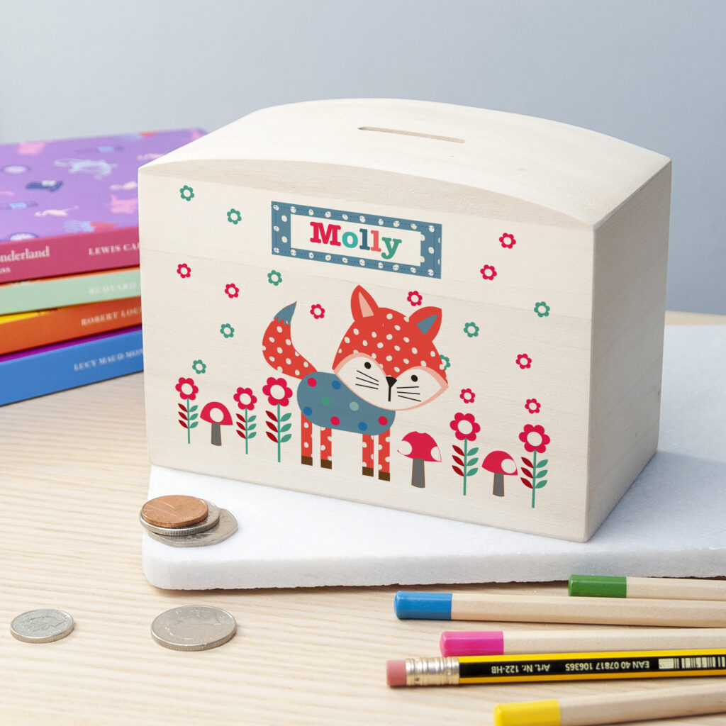 Personalised Little Fox Money Box