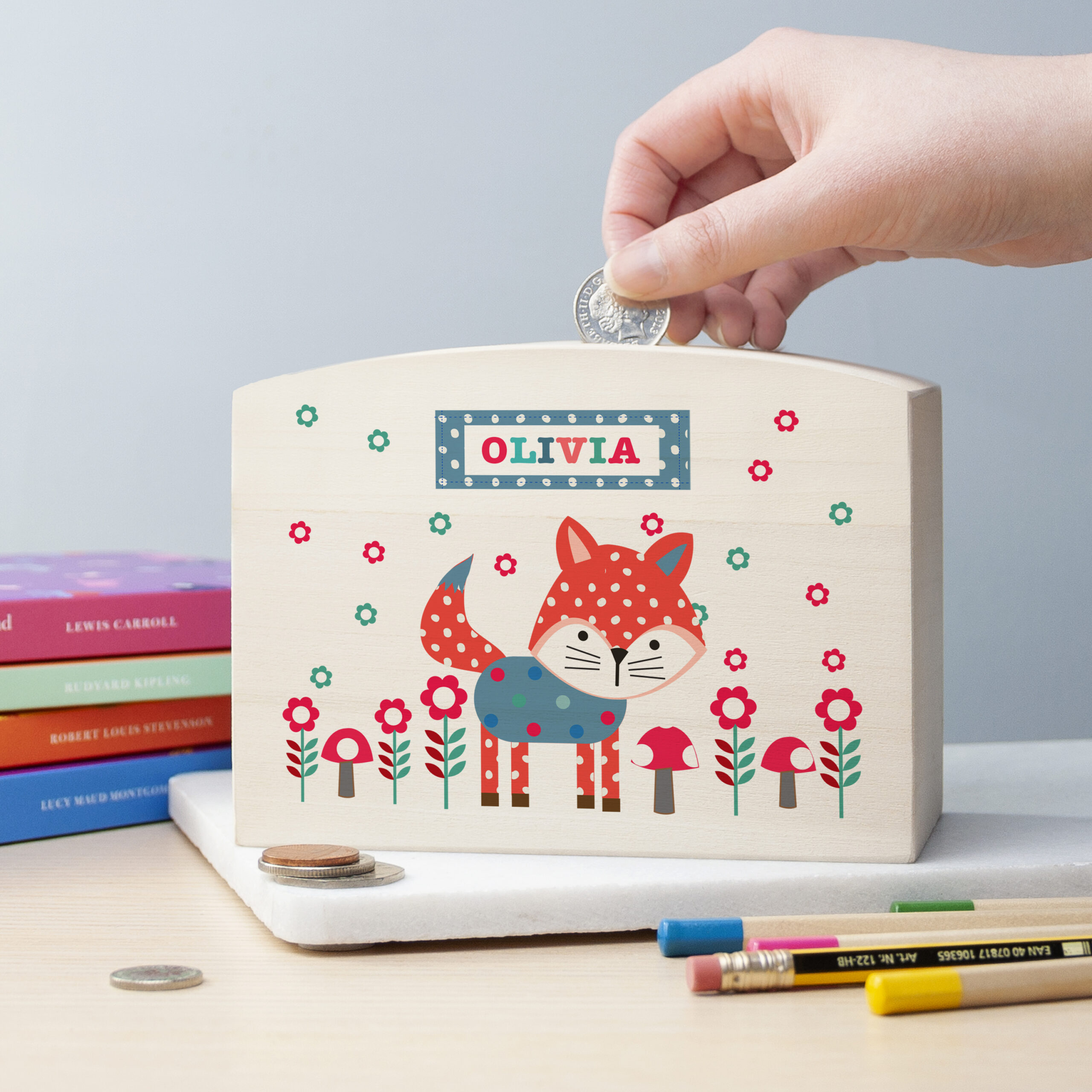 Personalised Little Fox Money Box Personalised Little Fox Money Box