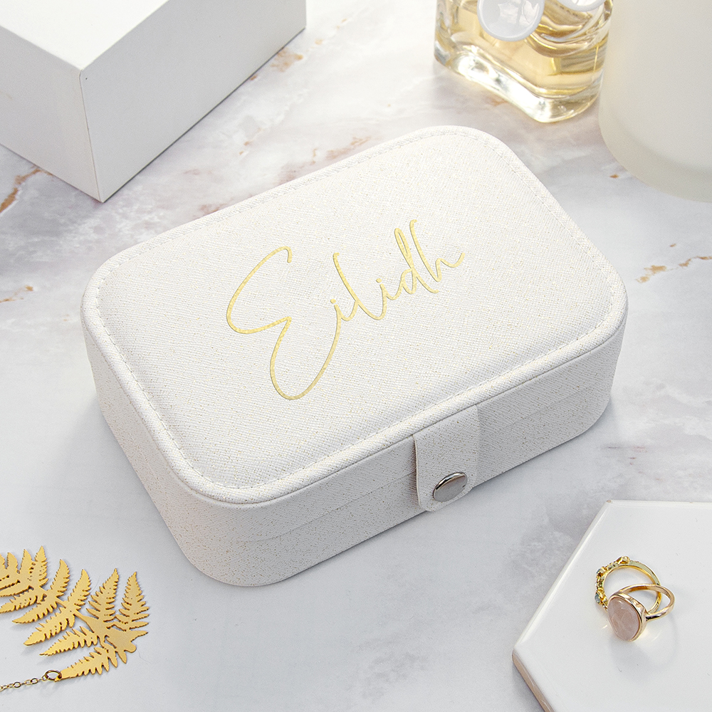 Treat Republic White Glitter Jewellery Case