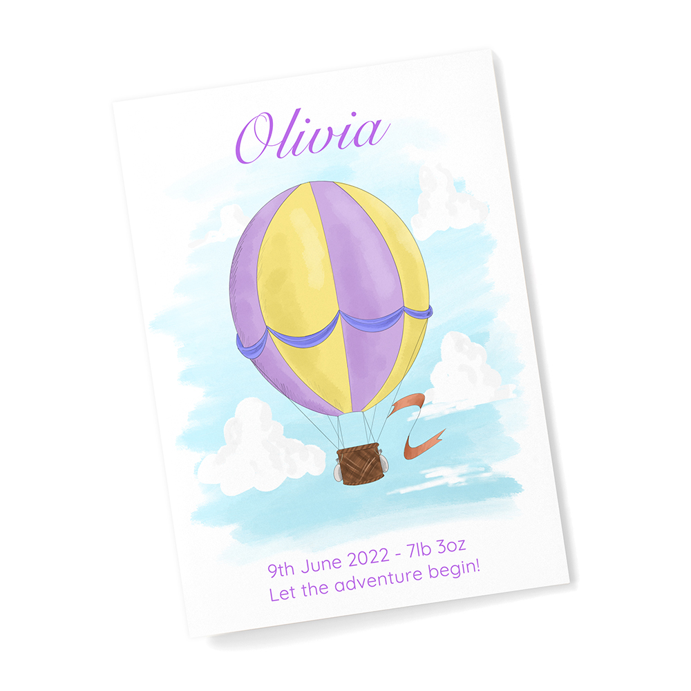 Personalised Hot Air Balloon Framed Print Personalised Hot Air Balloon Framed Print
